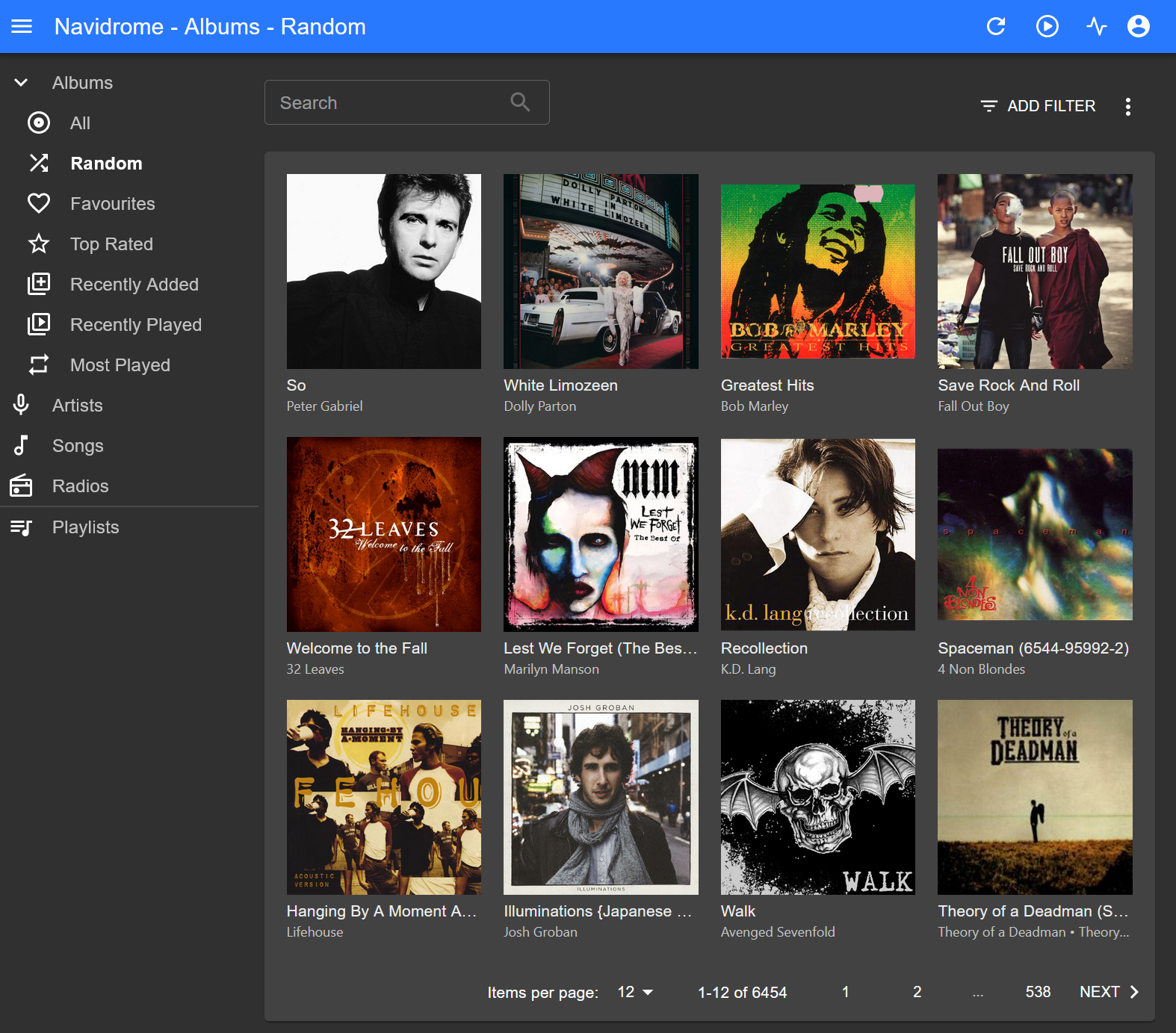 Navidrome Web Interface